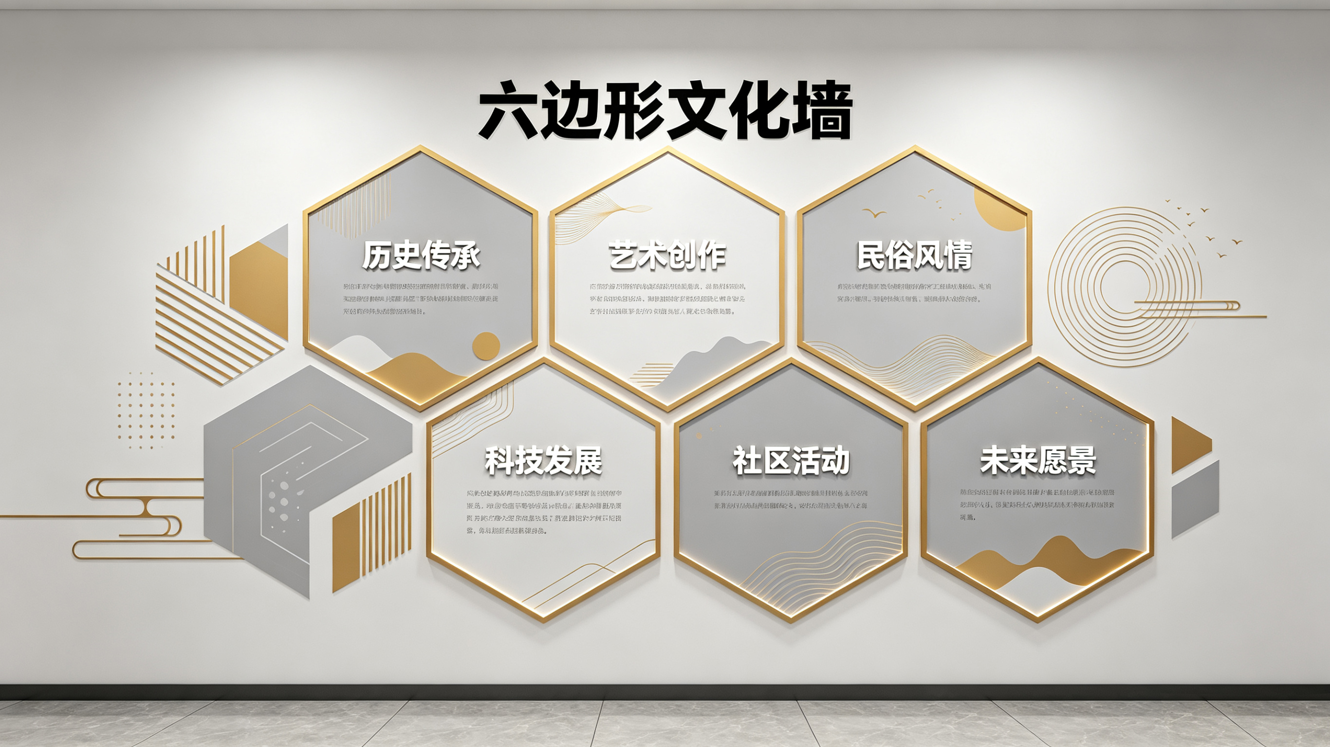 大渡口企业文化墙 | 六边形信息美学